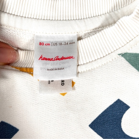 Hanna Andersson Kids Sweatshirt Cotton Abstract Geometric Print Unisex 18-24m - Picture 6 of 10